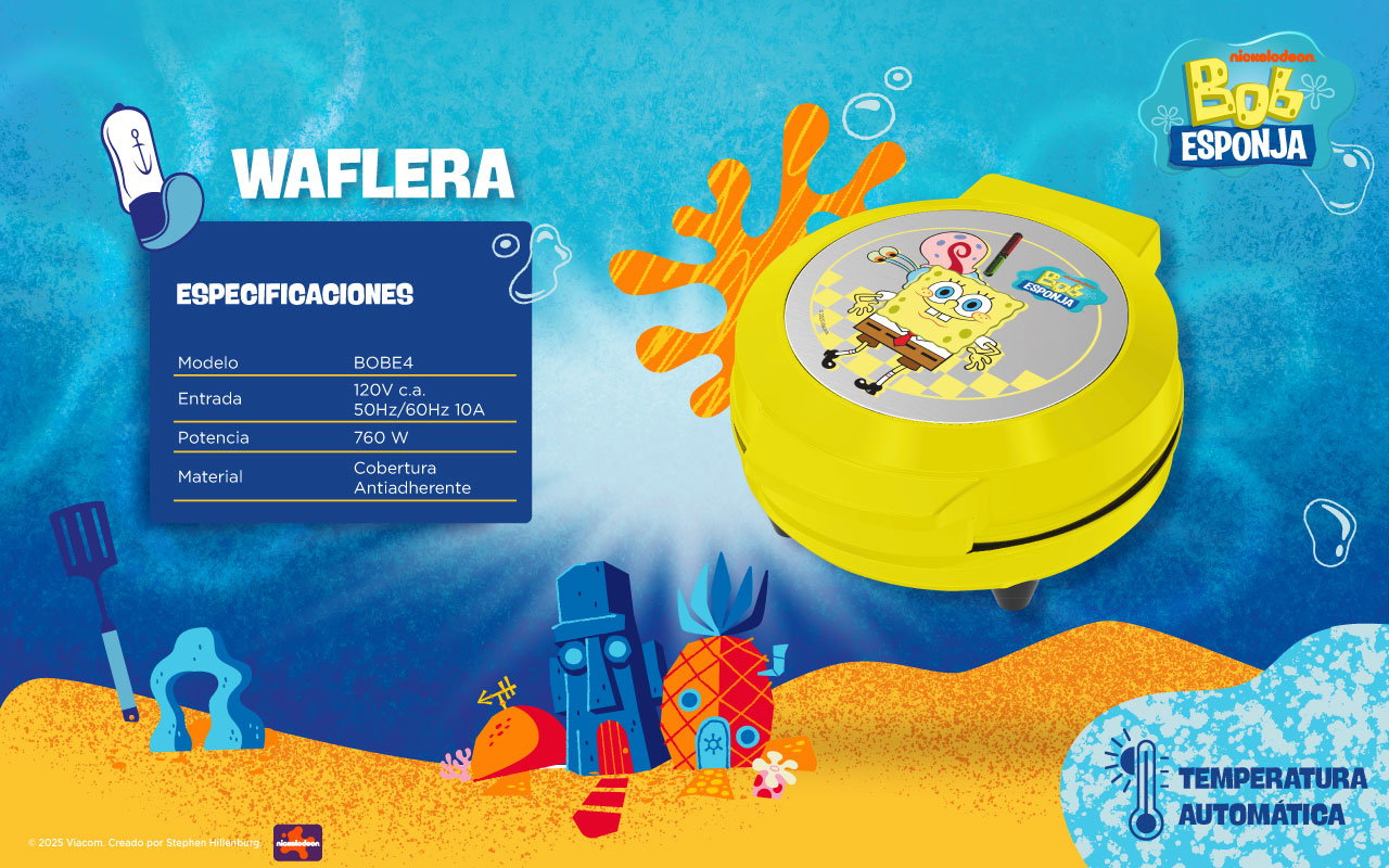 ficha tecnica wafflera bob esponja